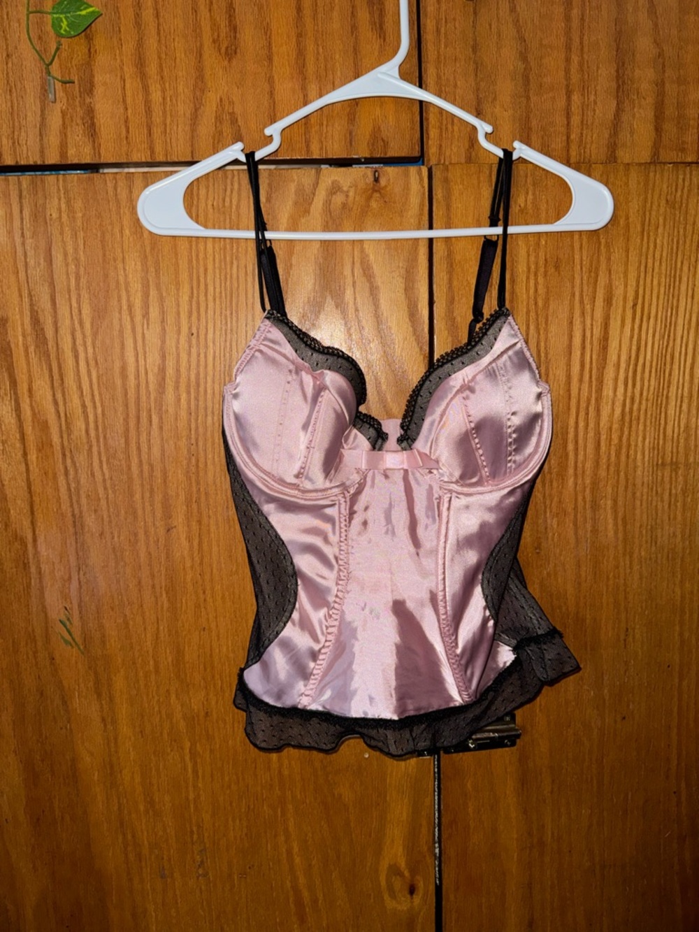 Jezebel Pink Satin Pink Lace Chemise Top